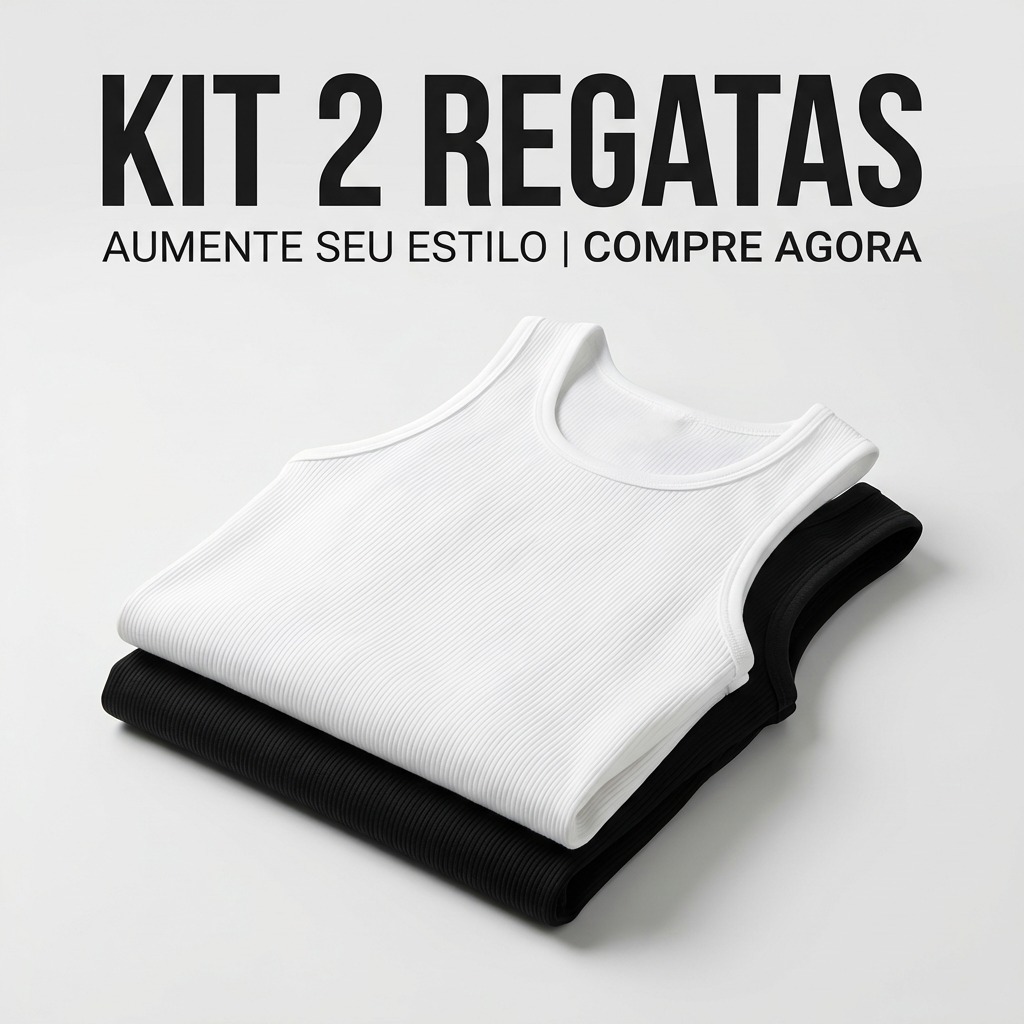 Kit 2 Regatas Masculinas Ribana Canelada Premium Treino Casual Confortável