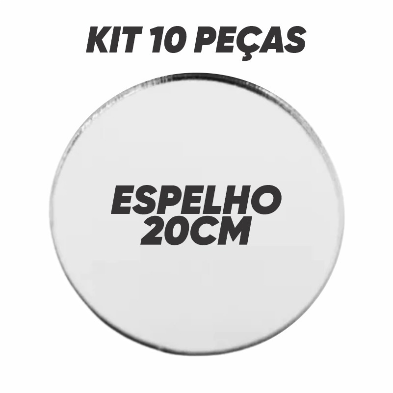 Espelho Redondo Decorativo Kit 10 Peças 20x20cm Vidro Cristal IMAGEM Perfeita