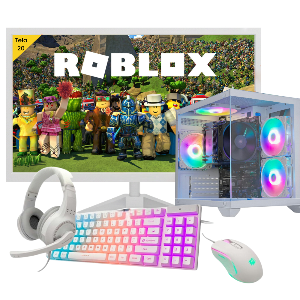 Pc Gamer Completo Aquário RGB Intel core I7, 16gb Ram, 240ssd, Placa de Video 4gb Tela 20 c/ wifi