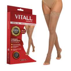Meia 7/8 Vitall Medical Média Compressão Sem Ponteira 18-21 mmHg Feminino