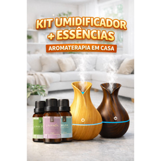 Umidificador de Ar + Essências Premium Hidrossolúvel Difusor de Aromas Relaxantes  Vaso em Oferta na Shopee