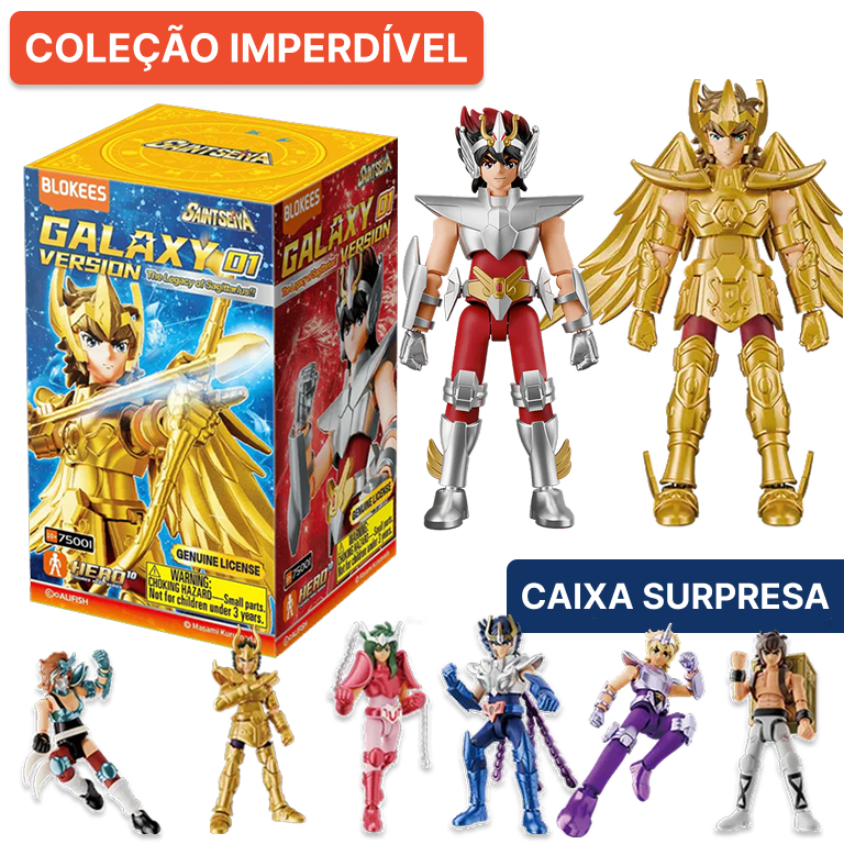 Caixa Surpresa Cavaleiros do Zodiaco Blokees Versão 1 Saint Seya Original - Boneco Articulado em Oferta na Shopee