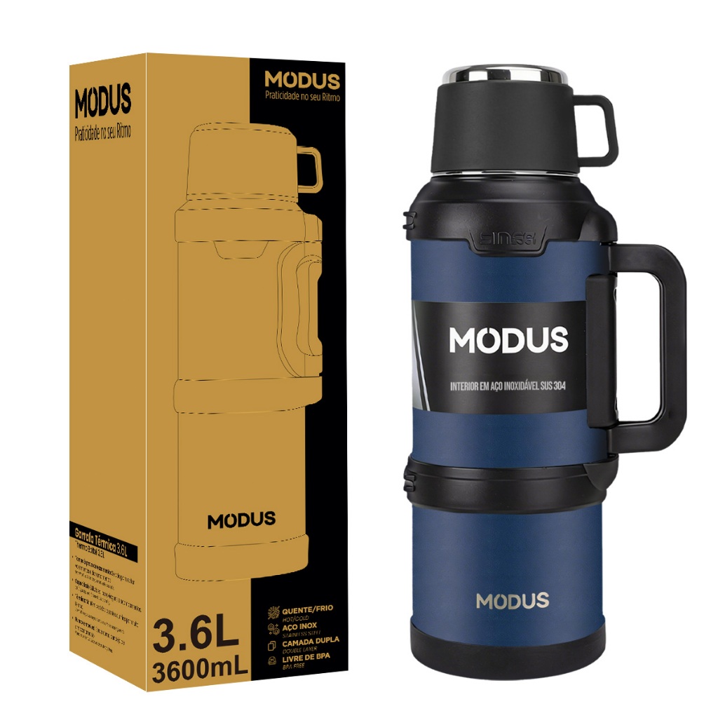 MODUS 3600ml Garrafa Térmica De Aço Inoxidável Grande Capacidade Quente Frio Ino