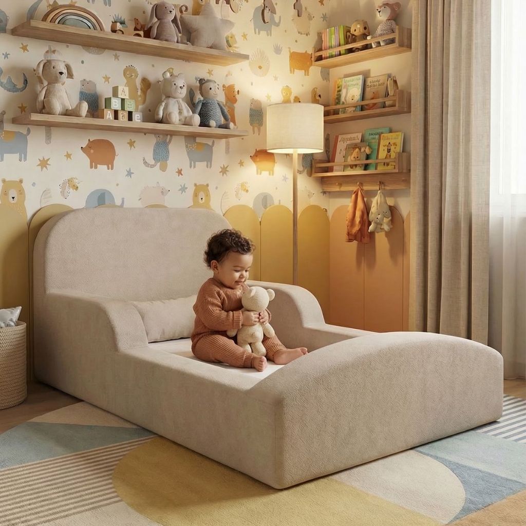 Cama Montessoriana Solteiro Encanto 100% Espuma Bege Keiko