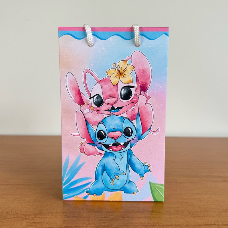 Sacolinhas Surpresa Personalizada Stitch e Angel – PEGUE E MONTE | Lembrancinha para Aniversário