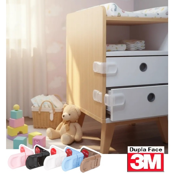 Trava de Gaveta Lateral Segurança Bebê  Adesivo 3M VHB em Oferta na Shopee
