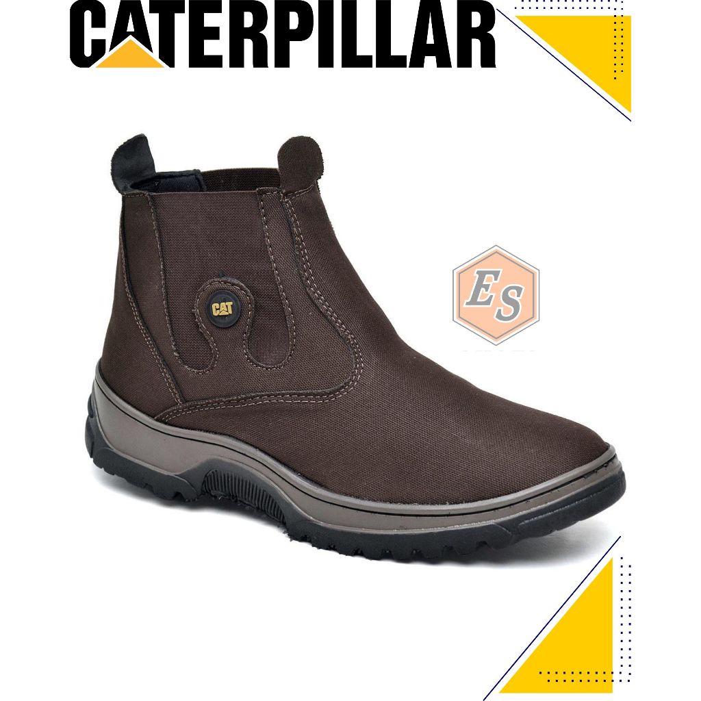 Botina Masculina Caterpillar Bota Texana Trabalho Calce Facil