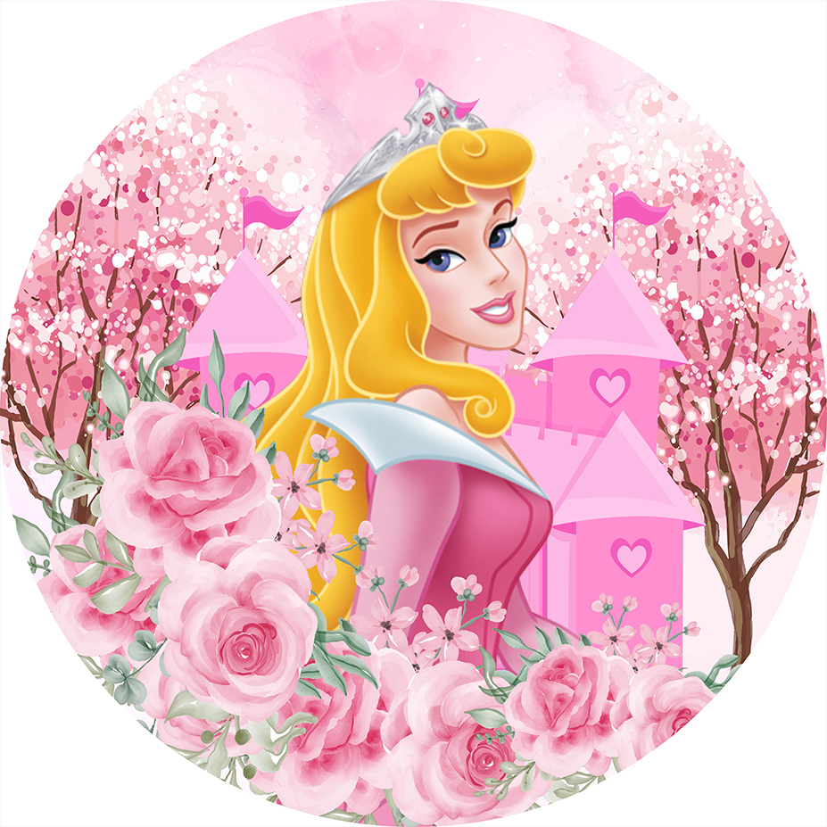 Painel em tecido sublimado para decoração de festa AURORA BELA ADORMECIDA