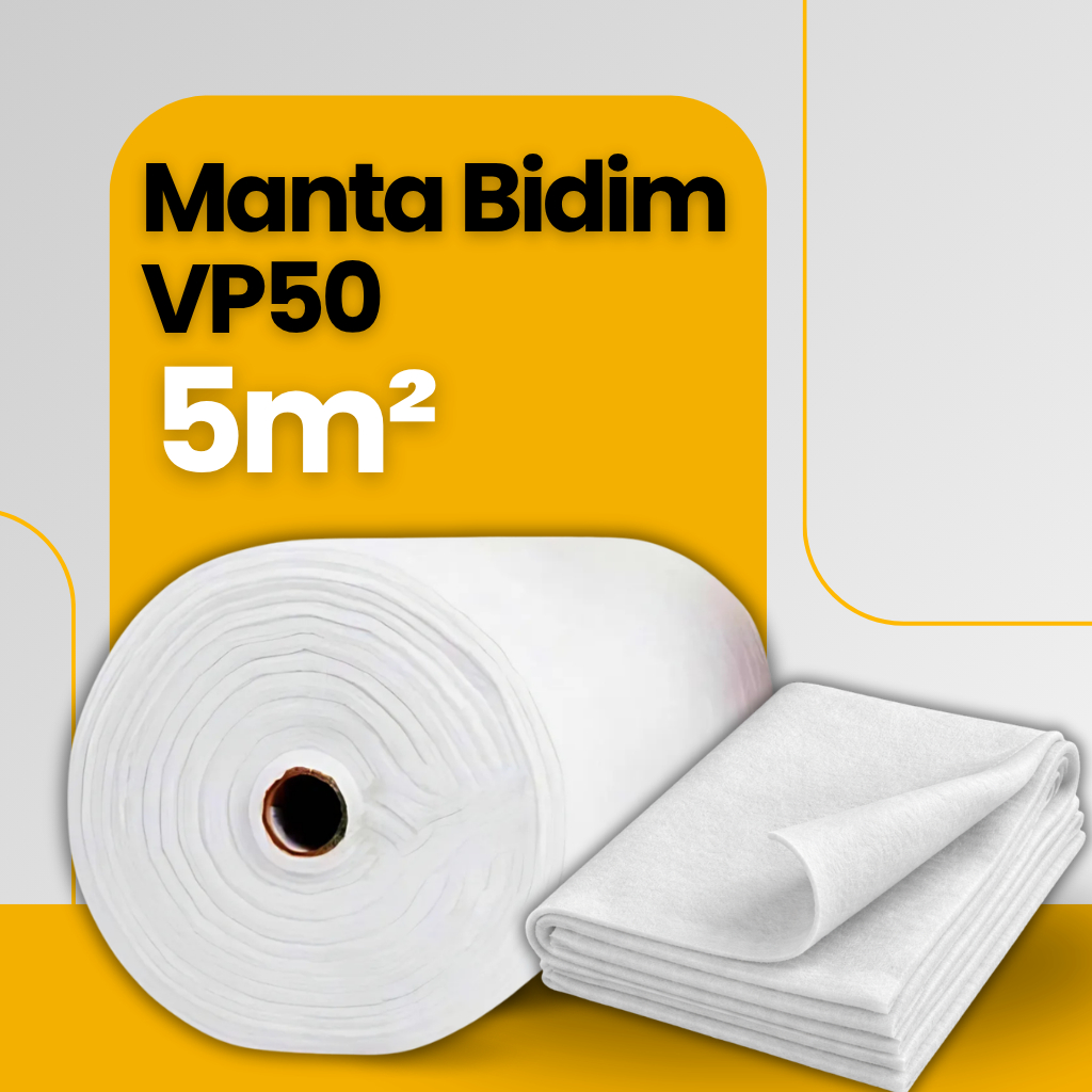 Manta Estrutural Tipo BIDIM VP50 5m² - Manta de Reforço estrutural para TELHAS, CALHAS, RUFOS
