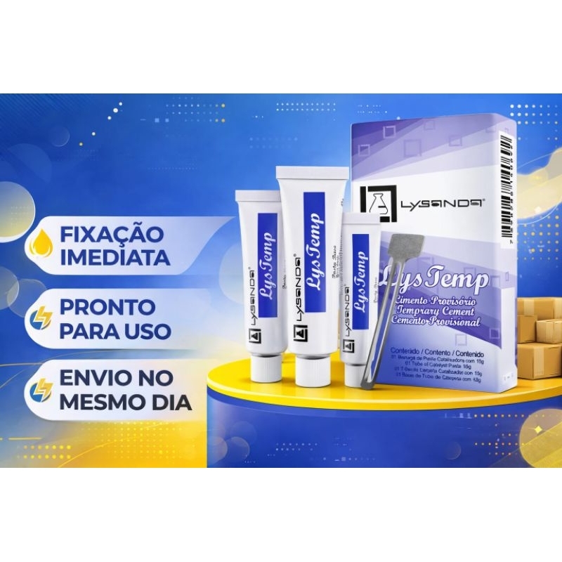 Cimento Restaurador Provisório De Zinco Base e Catalizador Colar Provisório Pivô Ouro Endurece Sozinho Branco
