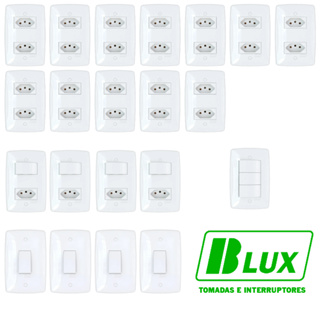 Kit 21 Peças Blux FINESSE Tomadas Dupla Interruptores Casa Completa em Oferta na Shopee