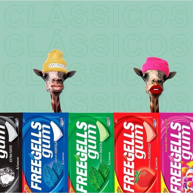 Chiclete Freegells Gum 15uni - Zero Açúcar e Sem Glúten
