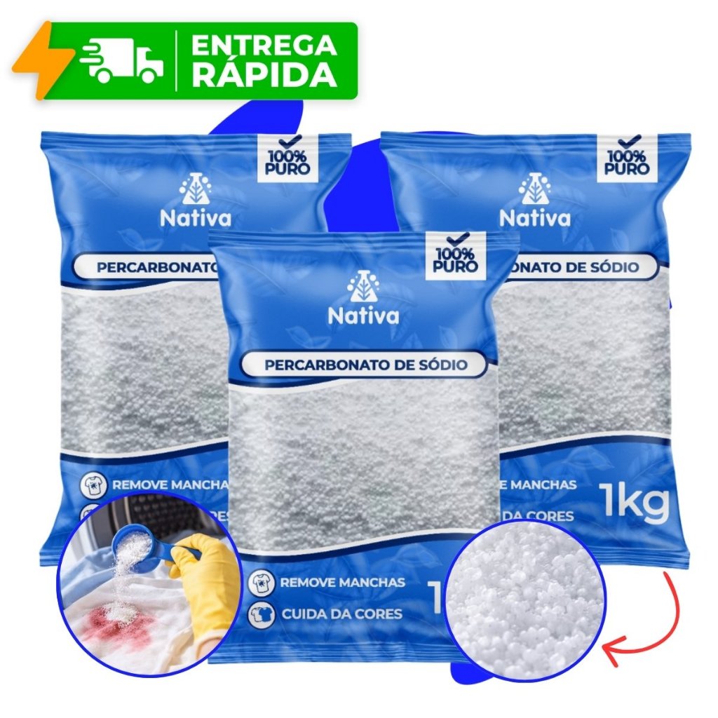 Percabonato de Sódio 100% Puro Tira Manchas Clareador Limpeza Sem Cloro Roupas Escuras Coloridas Limpeza em Geral em Oferta na Shopee