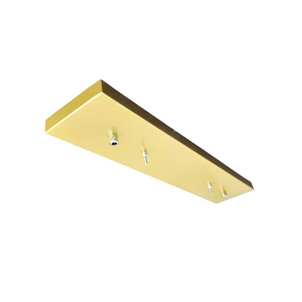 Canopla Retangular 50cm Dourado Base de Teto para 2 Pendentes