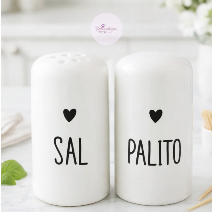Kit de Paliteiro e Saleiro de Mesa - ESCRITA
