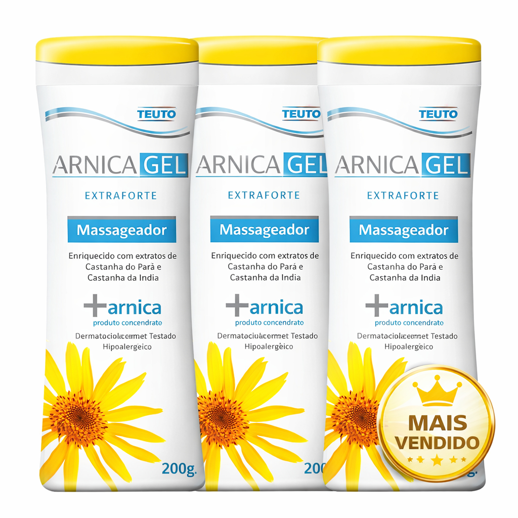 Kit 3x Arnica Gel 200g Teuto Uso Tópico Aplicação Externa