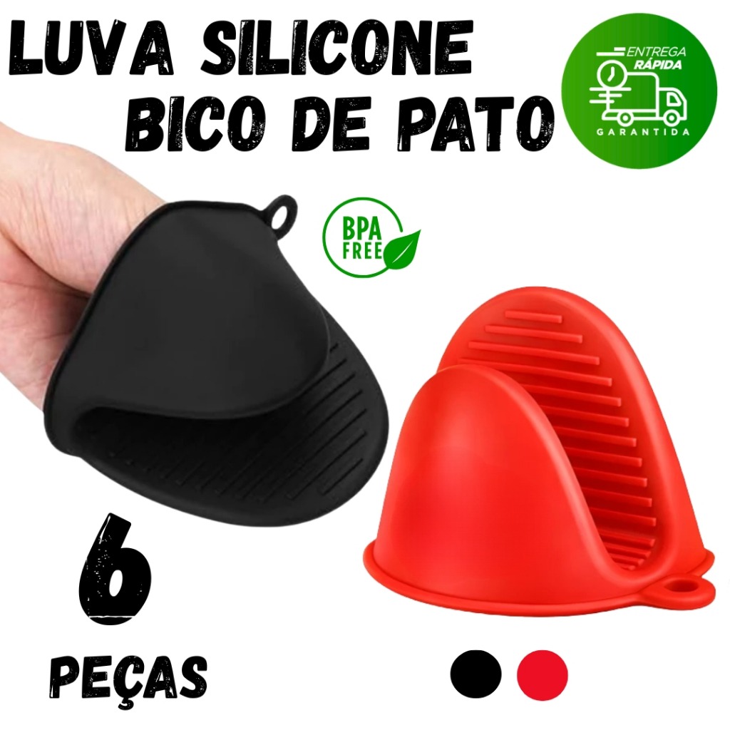 Kit 6/4/2 Luva Silicone Térmica Pegador Bico Pato Silicone Forno Air Fryer Formas Assadeiras Panelas