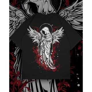 Estilo Coreano T Camisa Asas De Anjo Impressão Masculina Manga Curta Camiseta Casual De Grandes Dimensões Tamanho Grande em Oferta na Shopee