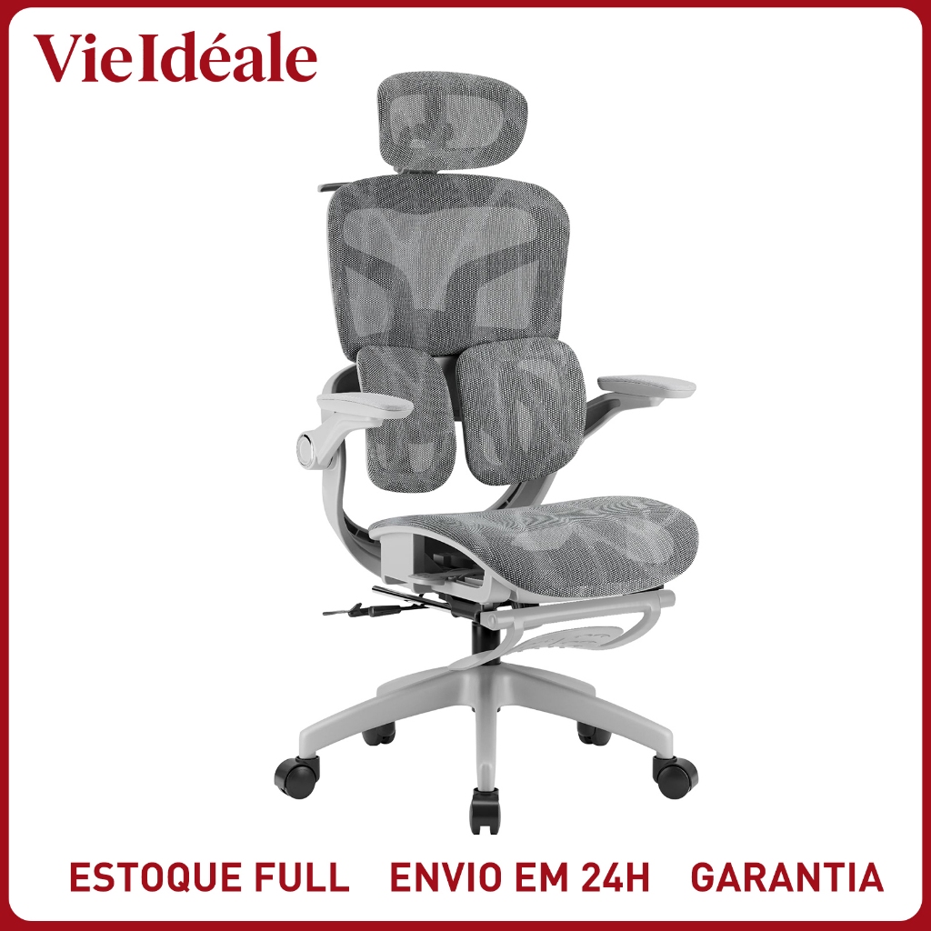 Cadeira Ergonômica com Encosto 4D e Coluna S – Mesh Respirável, 3 Posições, Ajuste de Altura, Ideal para Home Office em Oferta na Shopee