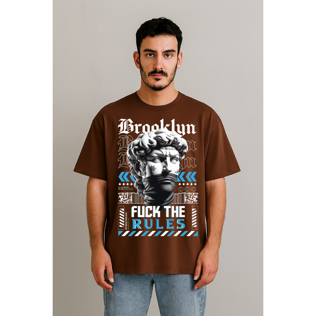 Camiseta Oversized Moda Streetwear Camiseta Estampada Over Algodão Natural