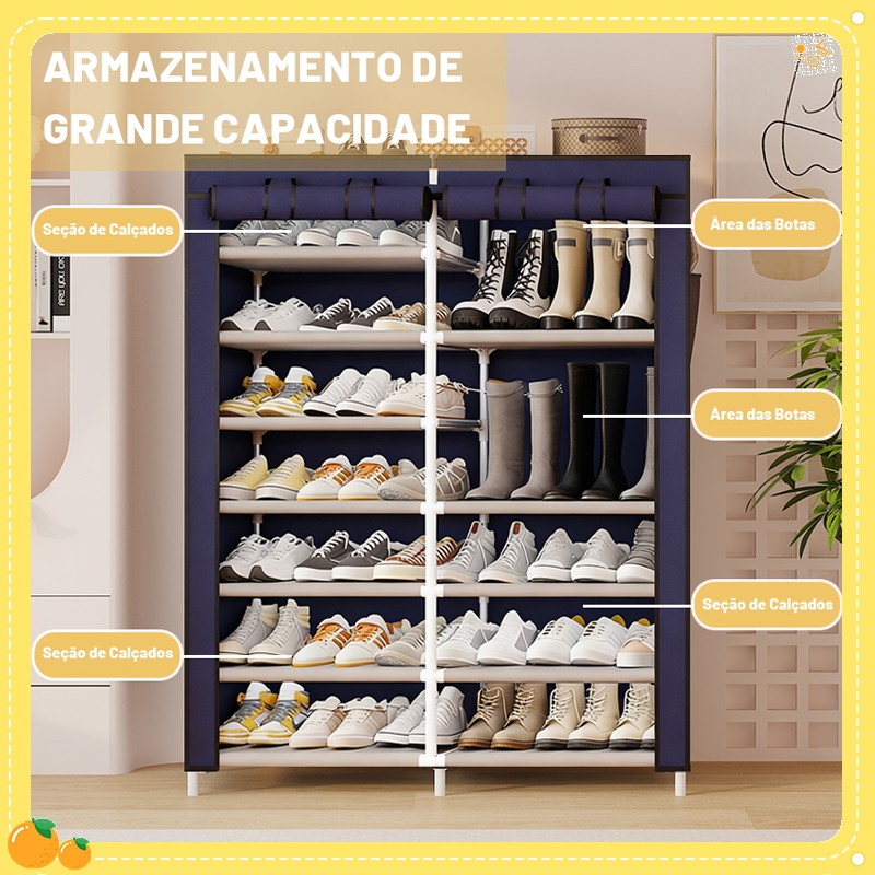 Guarda Roupa Dobrável Organizador De Roupas Portátil Multiuso Armário 8 camadas dobráveis