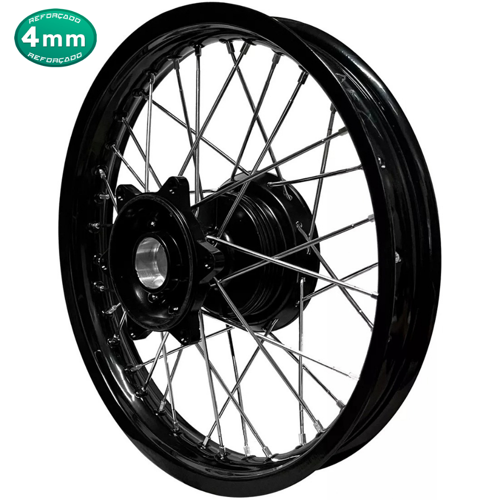 Roda Traseira Jante Aro Preto Xr Tornado 250 Cubo Preto Raios 4mm