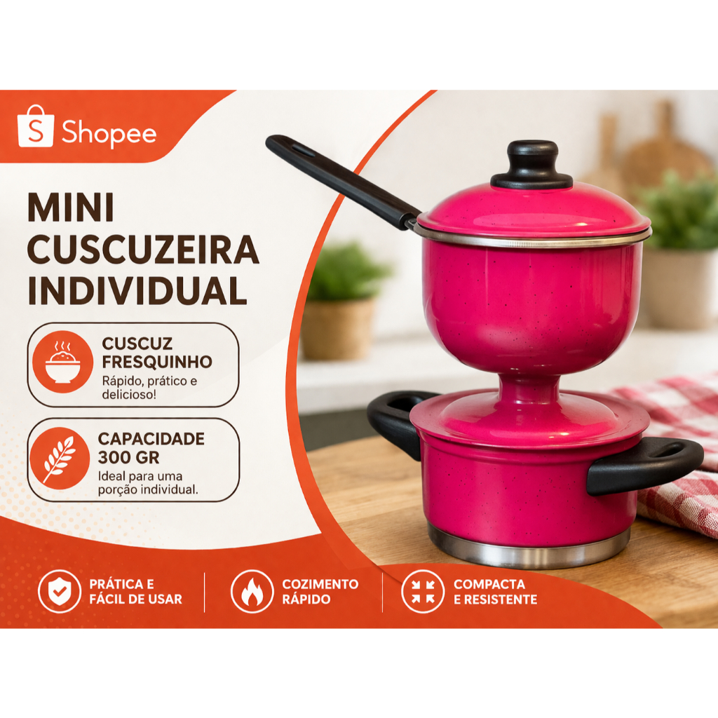 Mini Cuscuzeira Pequena  |ndividual Nordestino nº 10 (Cuscuzeira Peitinho, Cuscuzeira Tetinha)