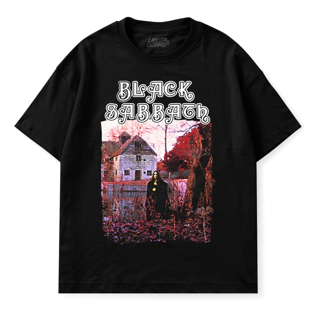 Camiseta Black Sabbath Banda Estilo Heavy Metal Anos 70 Estampa Álbum Black Sabbath em 100% Algodão