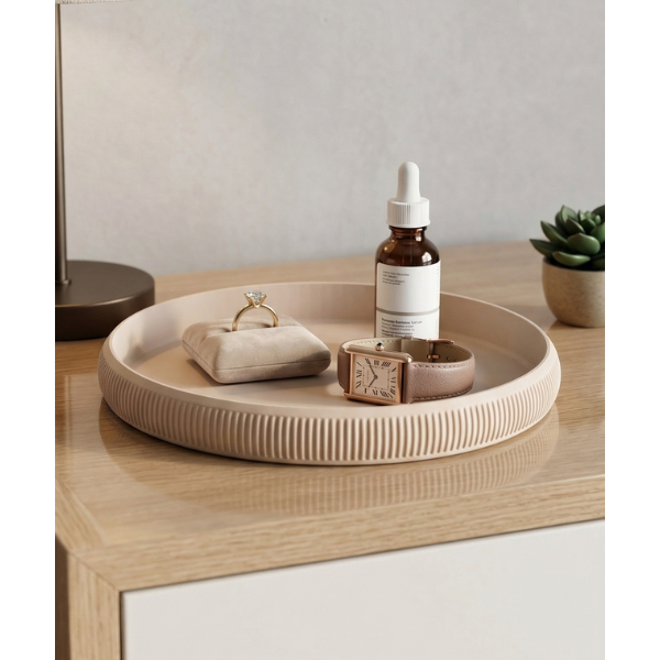 Bandeja Organizadora Japandi Redonda Multiuso Decorativa Minimalista