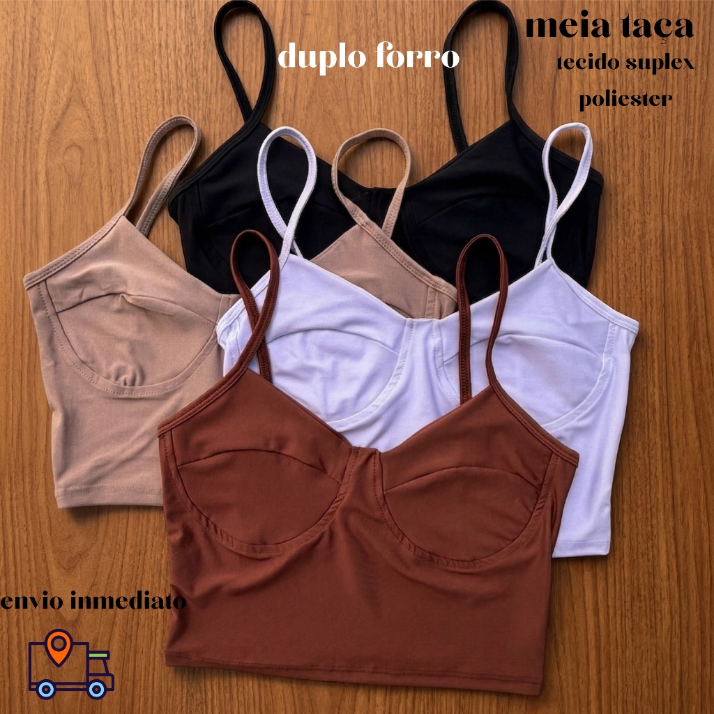 Cropped Top crop cropede faixa Regata Suplex Meia Taça Feminino Fitness Academia, sem Bojo