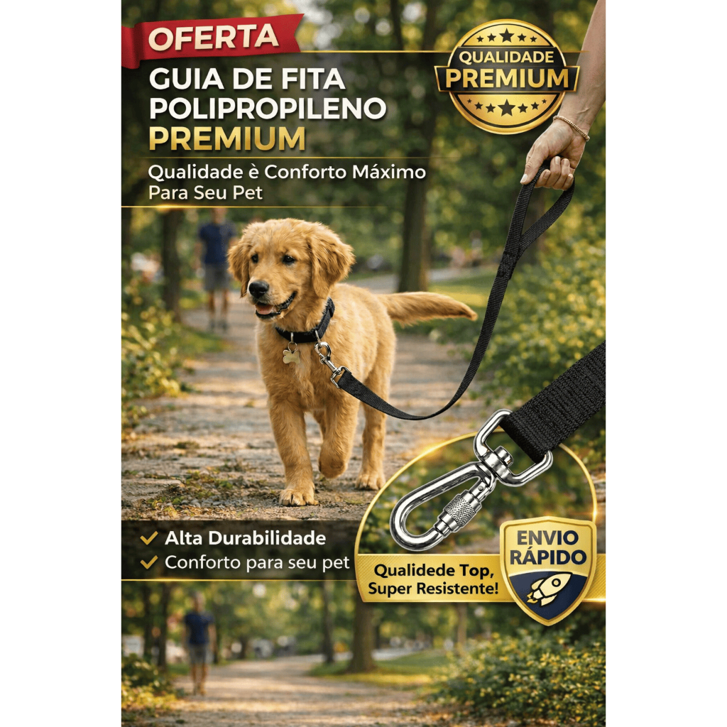 Guia 120cm Ultra Resistente em Fita Polipropileno Segurança e Co Orto Máximo o Seu Melhor Amigo