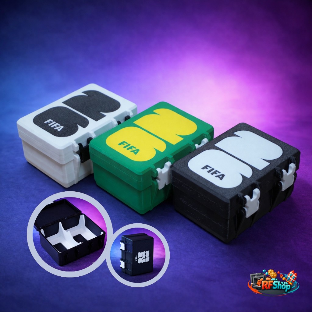 Caixa Case Porta Figurinhas Copa do Mundo Organizador com 2 Divisórias Estojo para Cards FIFA