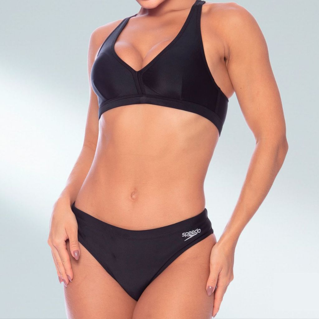 Biquini Solid Lycra Xtra Life Bojo Removível Uv50+ Speedo - Preto em Oferta na Shopee