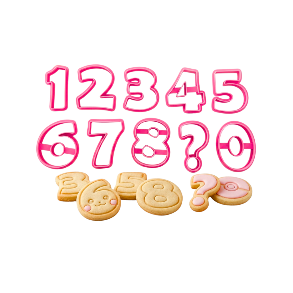 Kit de Cortadores de Plástico Números 1 a 9 Biscuit Docoração Bolo Confeitaria Doce Gourmert Pink em Oferta na Shopee