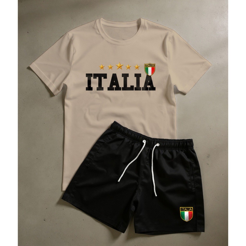 Short + Camisa Masculina Kit Academia Treino Futebol Fitness Conjunto Premium 100% Algodão Blusa Gola Redonda Promoção