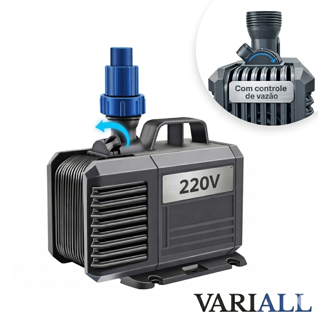 Bomba Submersa 3500L/H 3m Aquário Lago Fonte Cascata Chafariz Hidroponia 220V
