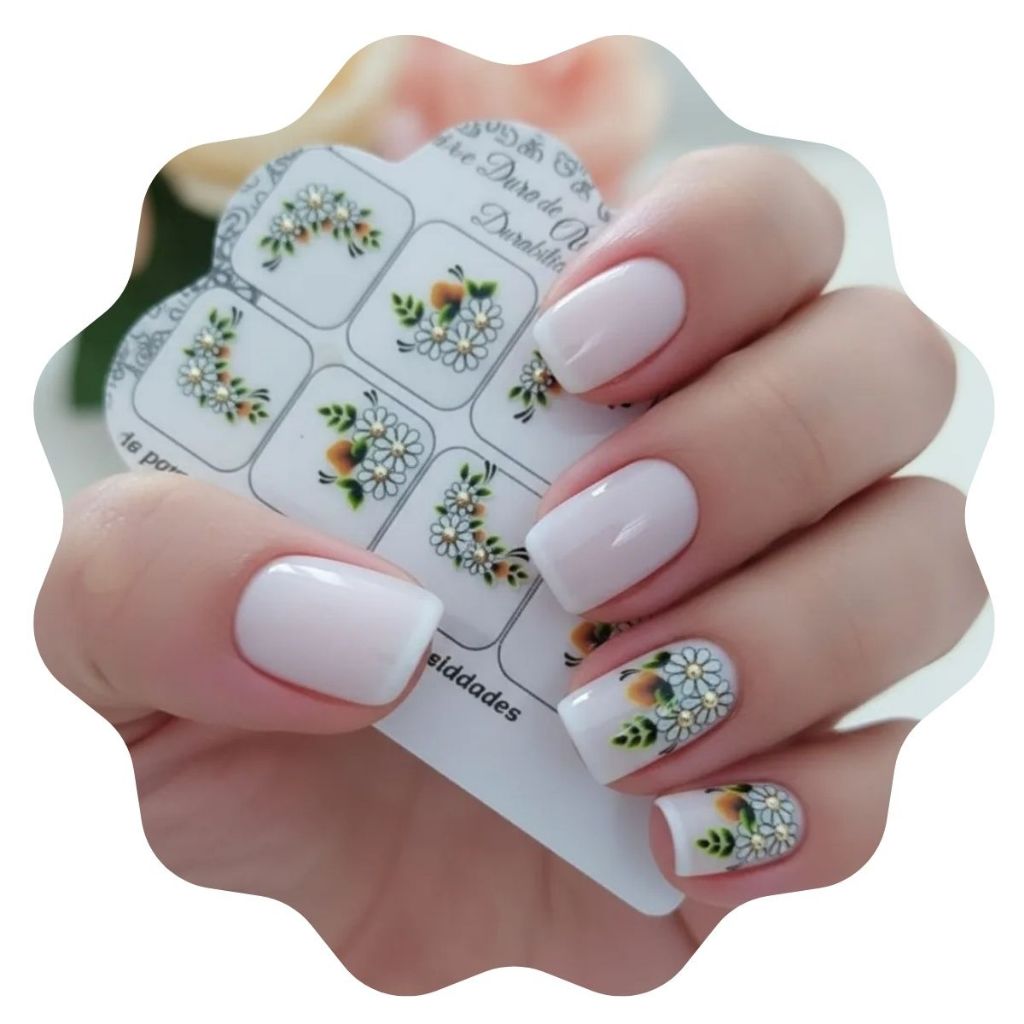 Achadinho Nail 100 Adesivos Unhas e Leve 120 Adesivo Decoração Mãos e Pés - 60 Par Nail Art