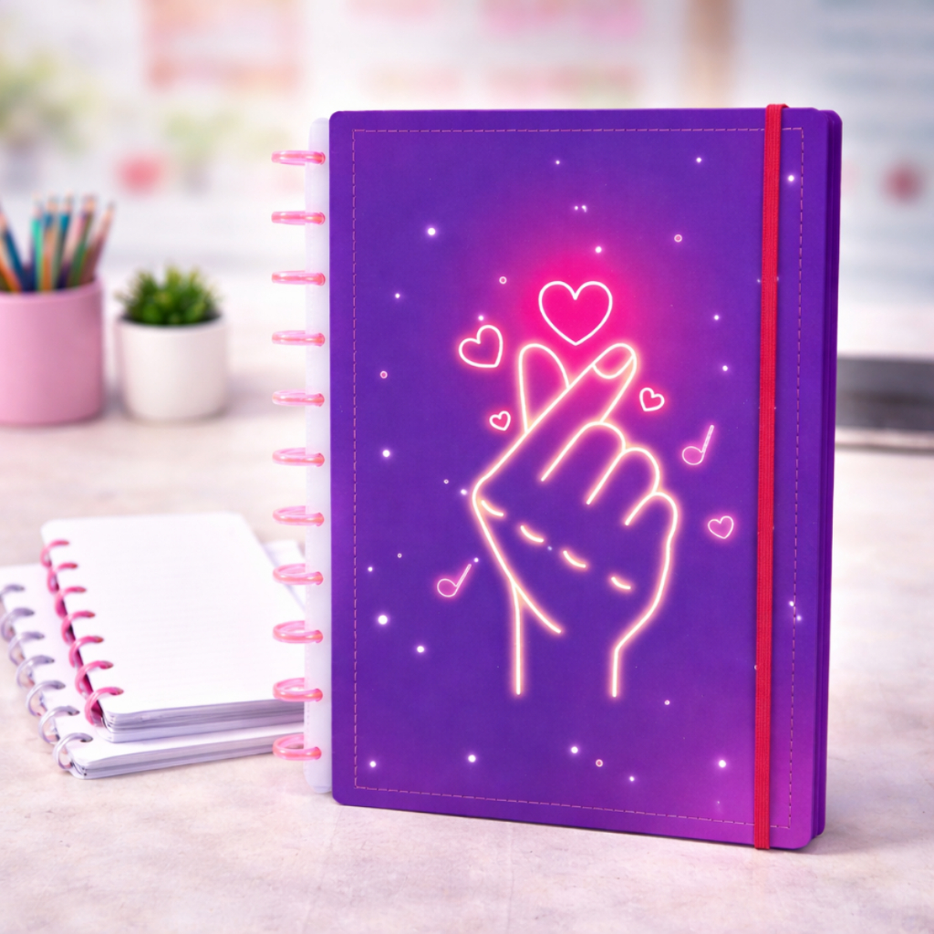 Caderno inteligente capa dura 80 folhas  Dorama kpop caderno de disco caderno reposicionável com divisórias