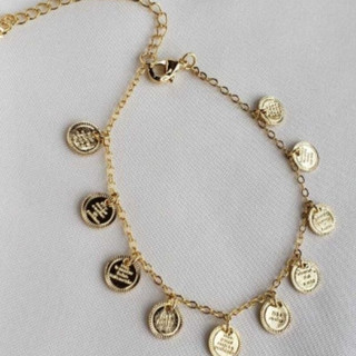 pulseira 10 Mandamentos folheado a Ouro 18k femenino