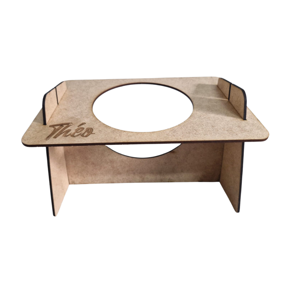 Suporte Comedouro Bebedouro em Mdf Elevado Pet Gato Cachorro - Personalize Com O Nome Do Pet