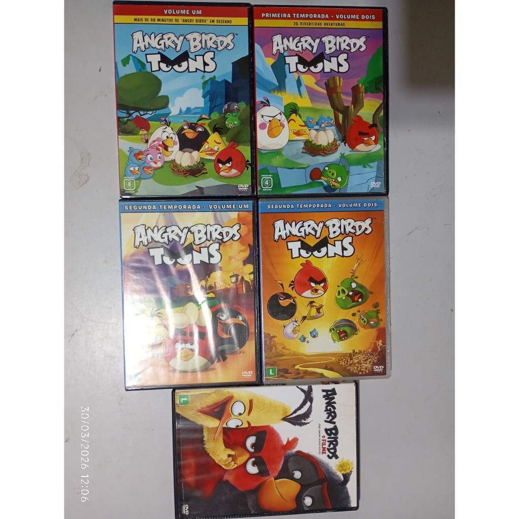 Dvd Coleção Angry Birds Toons (1,2 temporada e o filme)