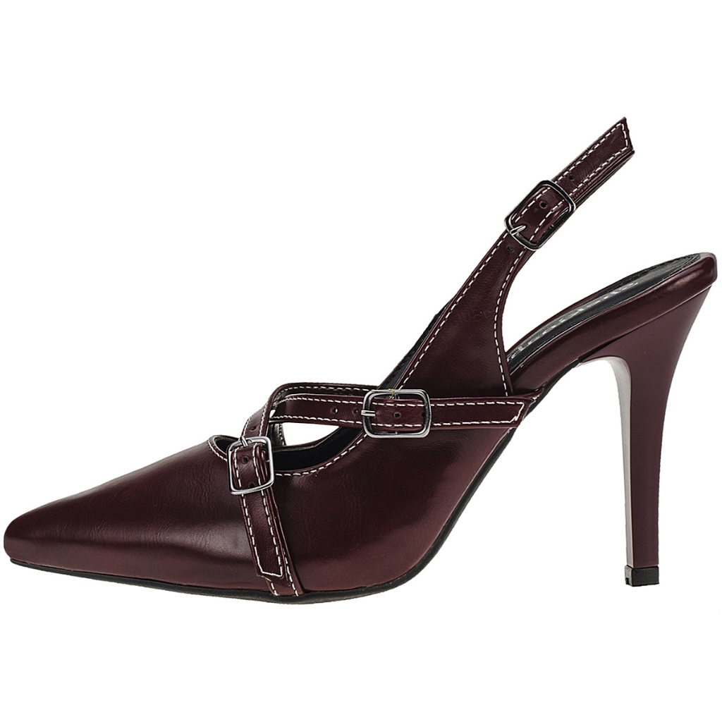 Scarpin Feminino Salto Fino Slingback Shekinah By Mercedita Premium Confortável Fivela Lançamento