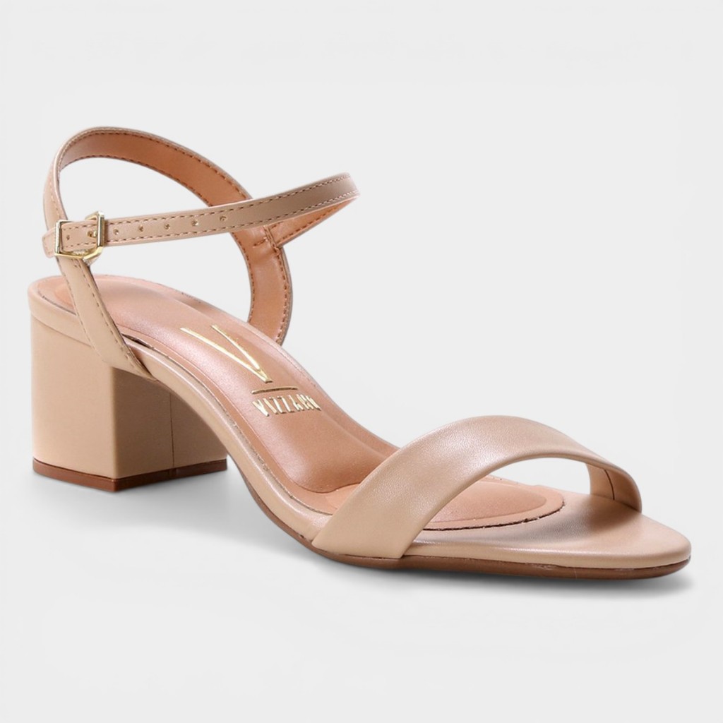 Sandália Vizzano Salto Grosso Feminina Com Fivela Conforto Original