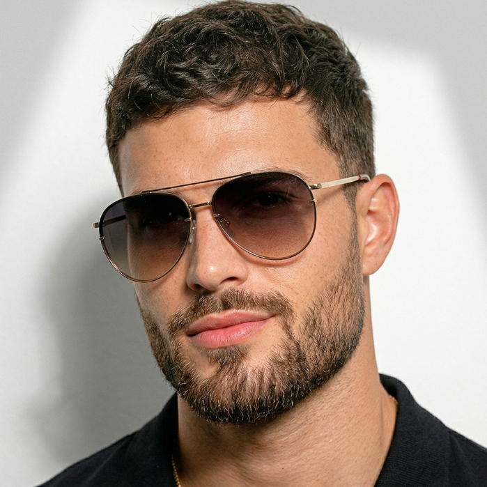 Óculos de Sol Aviador Grande Premium Dourado Degradê Tendencia em Alta Blogueira Moda Praia uv400