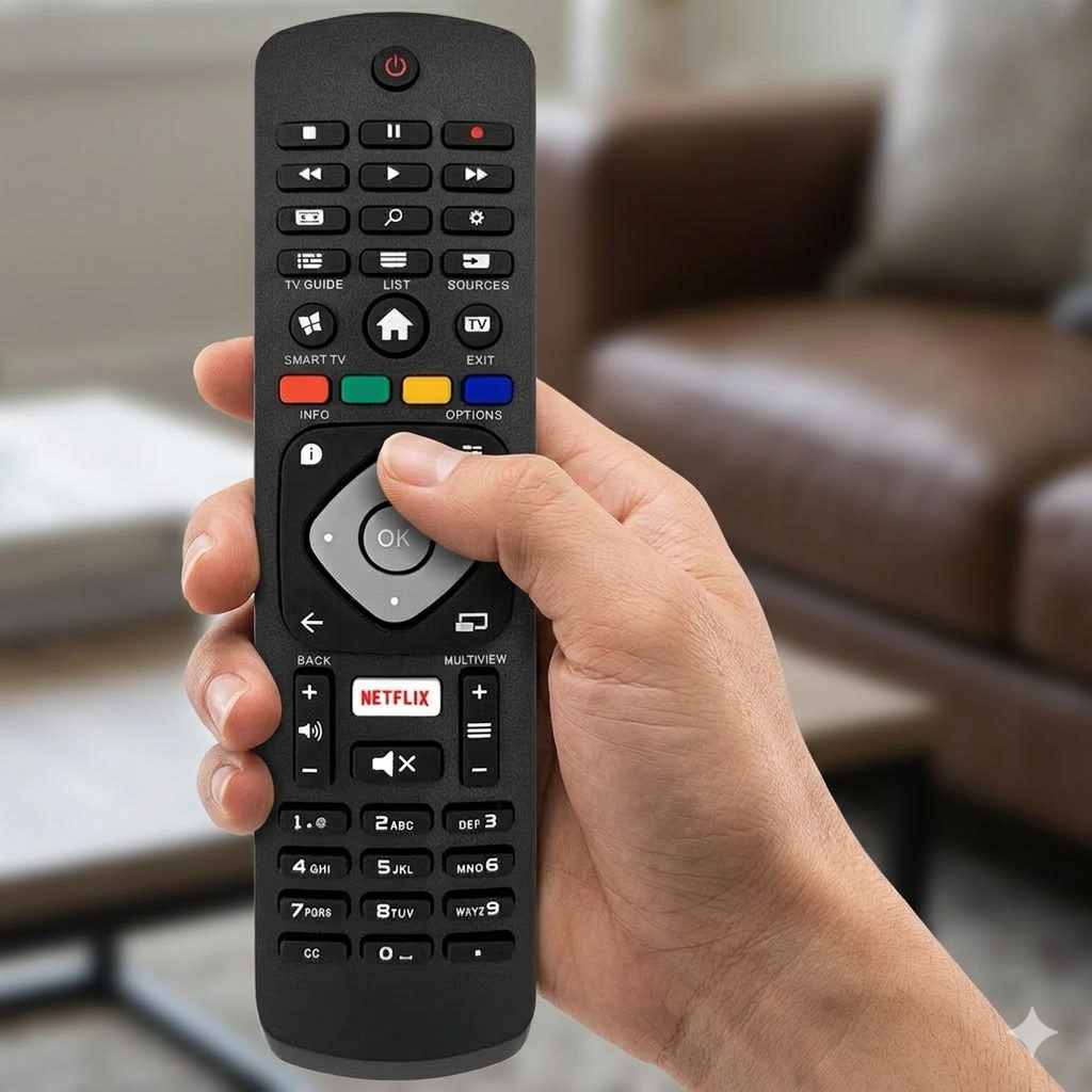 Controle Remoto Compatível com Tv Philips Smart 4K 50pug6513 LCD Netflix
