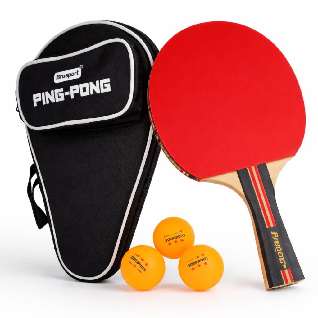 Kit raquete ping pong + 3 bolinhas + Bag transporte tenis de mesa profissional