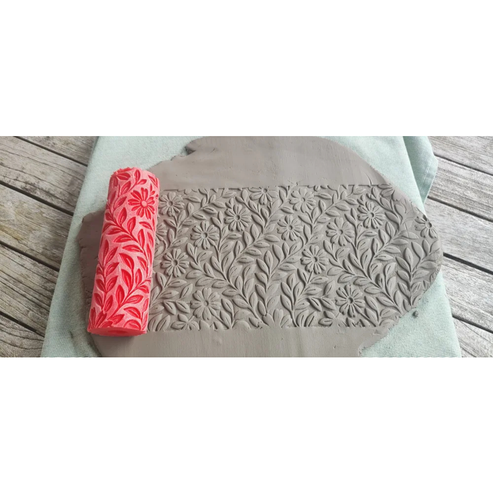 Rolo de Textura 3D Margaridas Daisy Canopy para Argila, Cerâmica e Biscuit - Relevo Floral Profundo