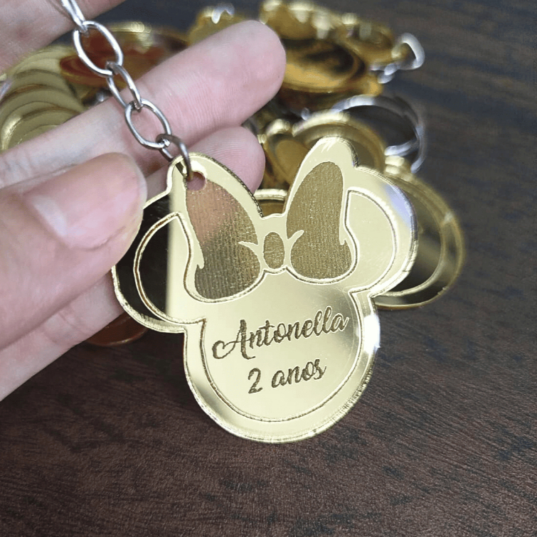 Chaveiro Minnie Personalizado - cha de bebe - aniversario - lembrancinha maternidade