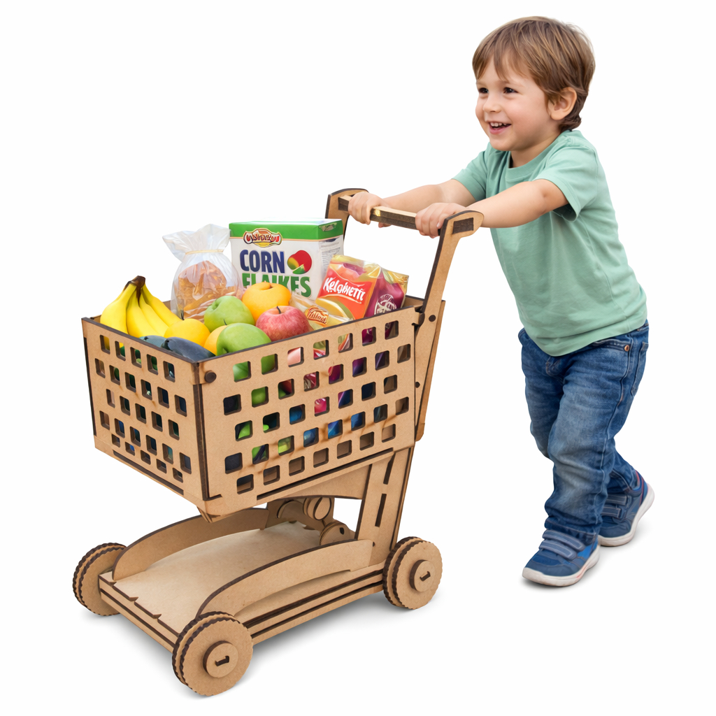 Carrinho de Supermercado para Crianças carrinho de bonecas MDF 6mm