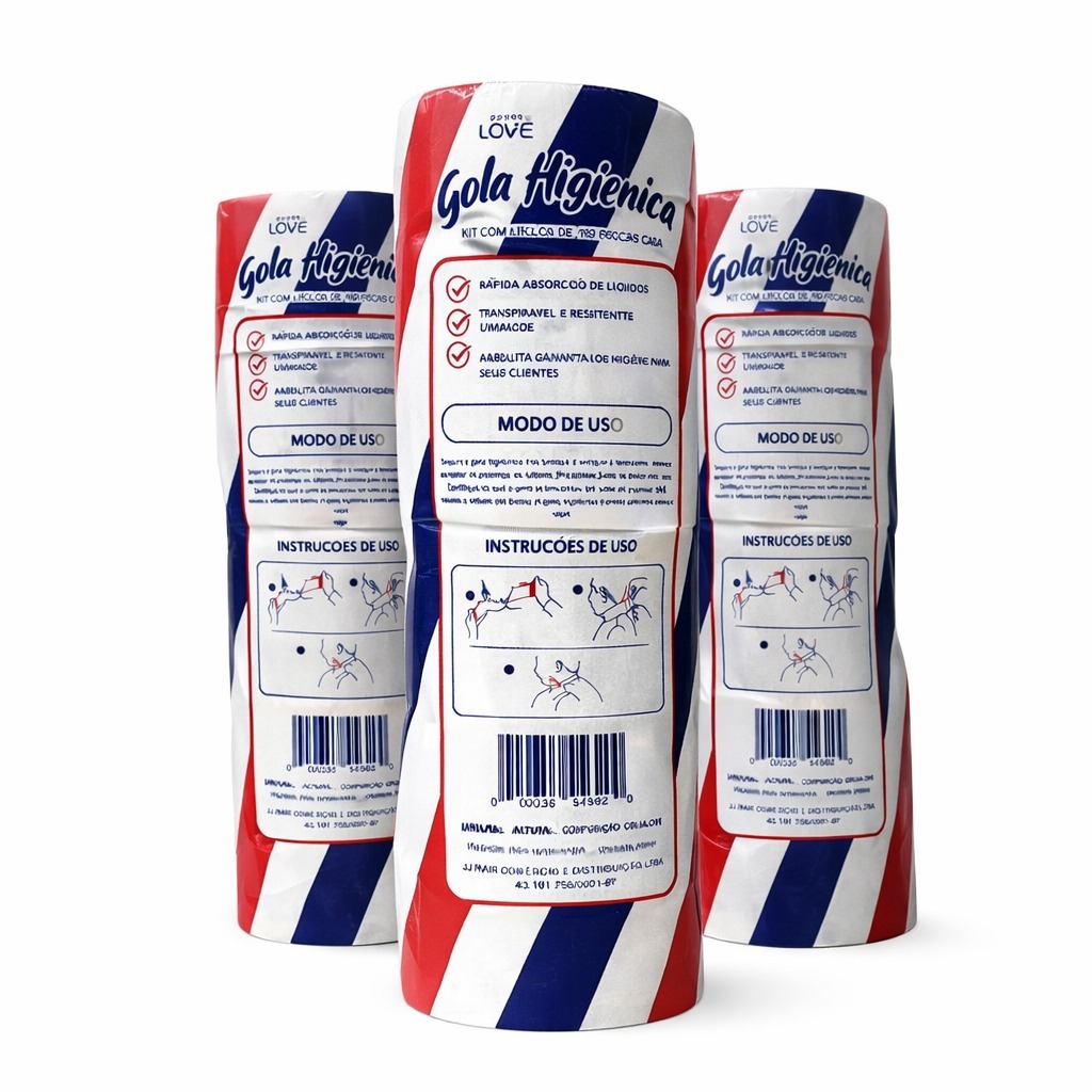 Gola Higienica Barbearia Profissional 2 Rolo 200 Peças / 2 Pacote 10 rolos 1000 Peças ENVIO IMEDIATO